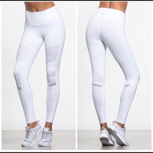 Alo yoga white Moto leggings